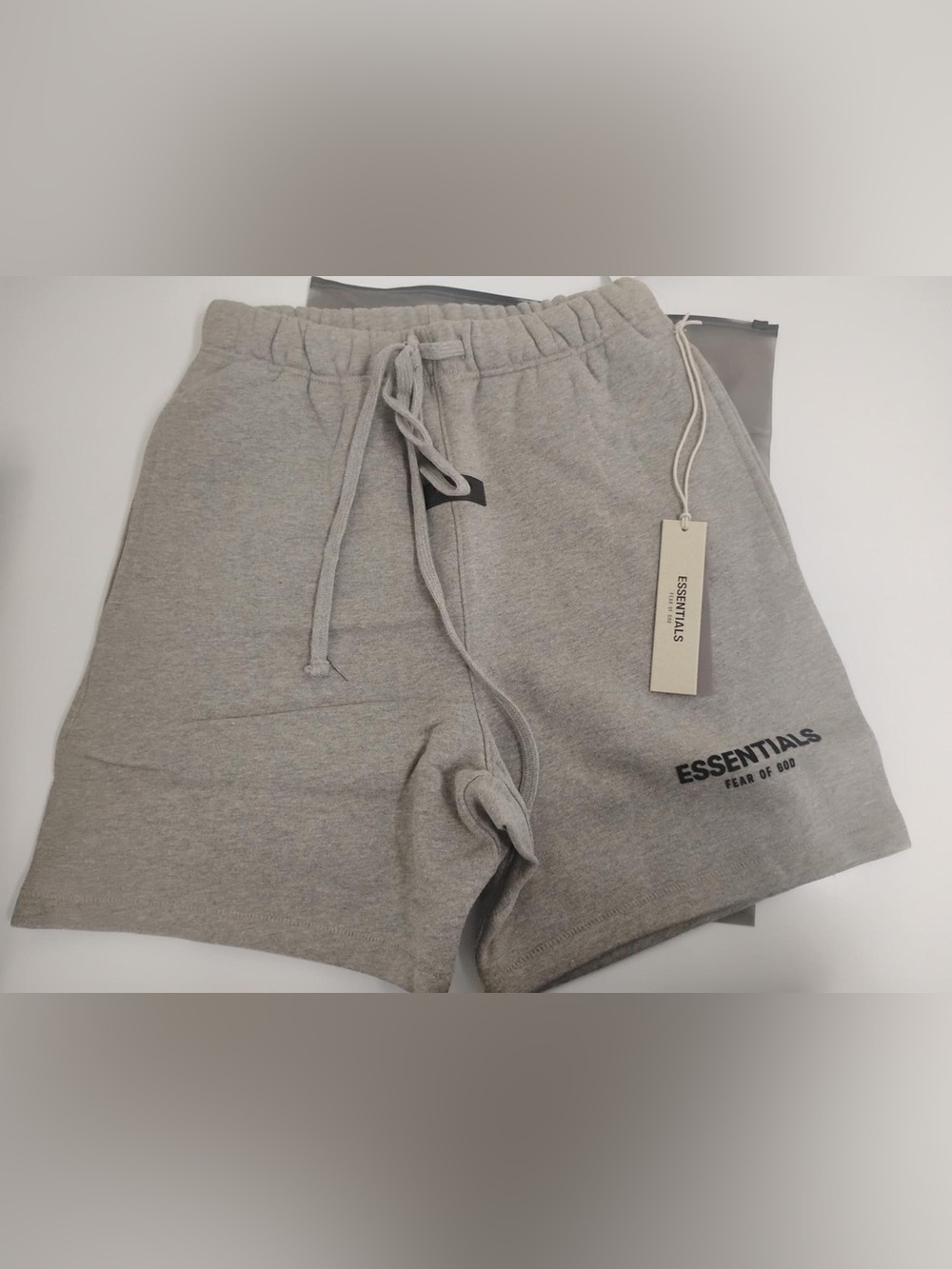 Essentials Grey Fleece Drawstring Shorts